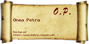 Onea Petra névjegykártya